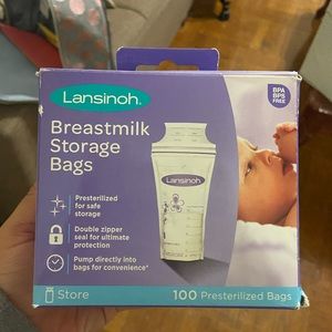 Breast milk storage bags